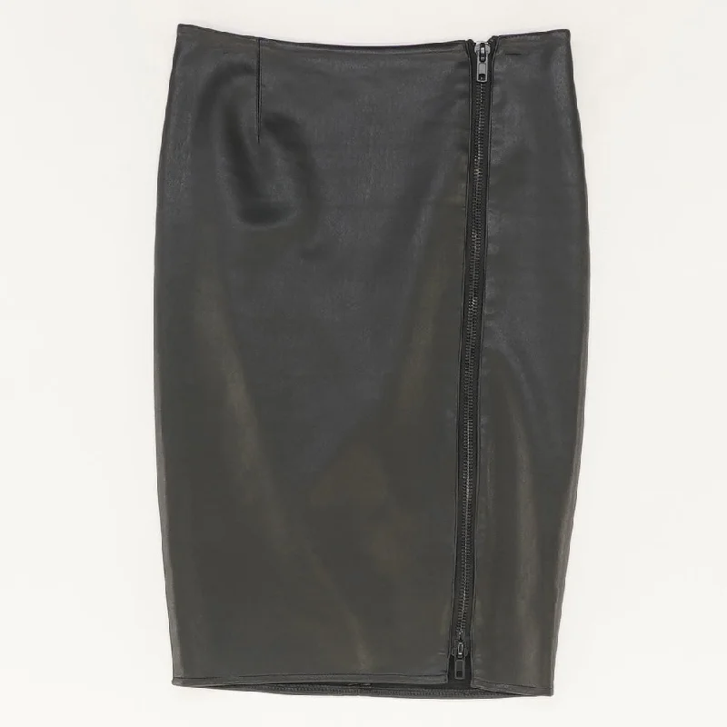 Black Midi Skirt leather skirt bold