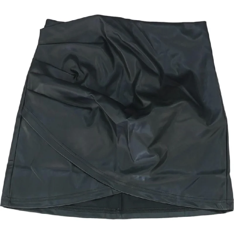 Black Solid Mini Skirt denim skirt classic