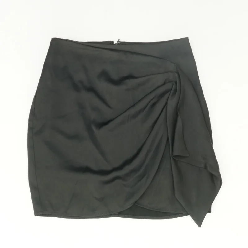 Black Solid Mini Skirt corduroy skirt cozy