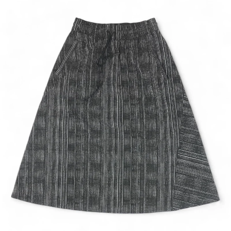 Black Striped Active Skirt a-line skirt cut