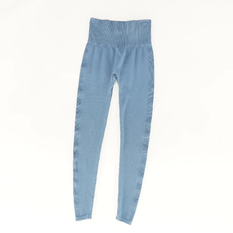 Blue Active Leggings Comfortable Wide-Band Leggings