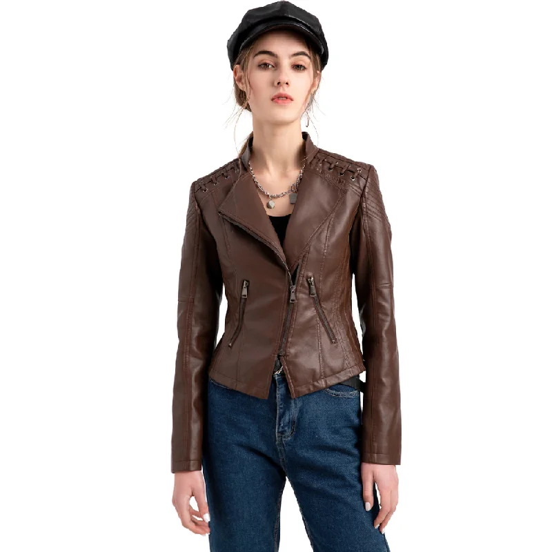 Brand Fashion Women's PU Leather Jacket / Casual Female Black Soft Jackets Bomber Jacket Anorak Windbreaker Brand Fashion Women's PU Leather Jacket / Casual Female Black Soft Jackets Bomber Jacket Anorak Windbreaker