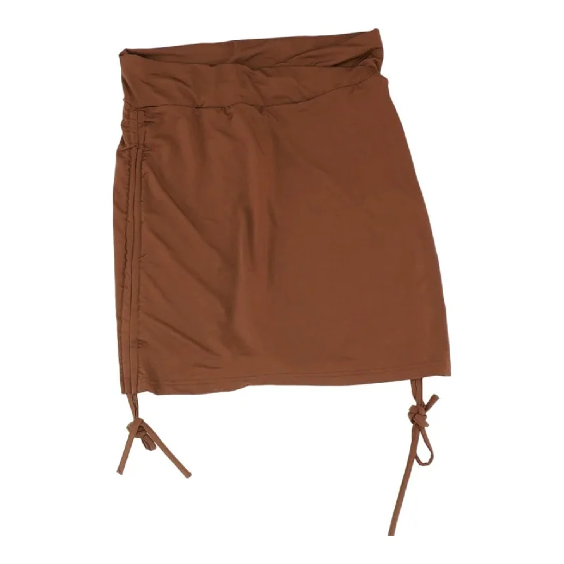 Brown Solid Mini Skirt denim skirt durable