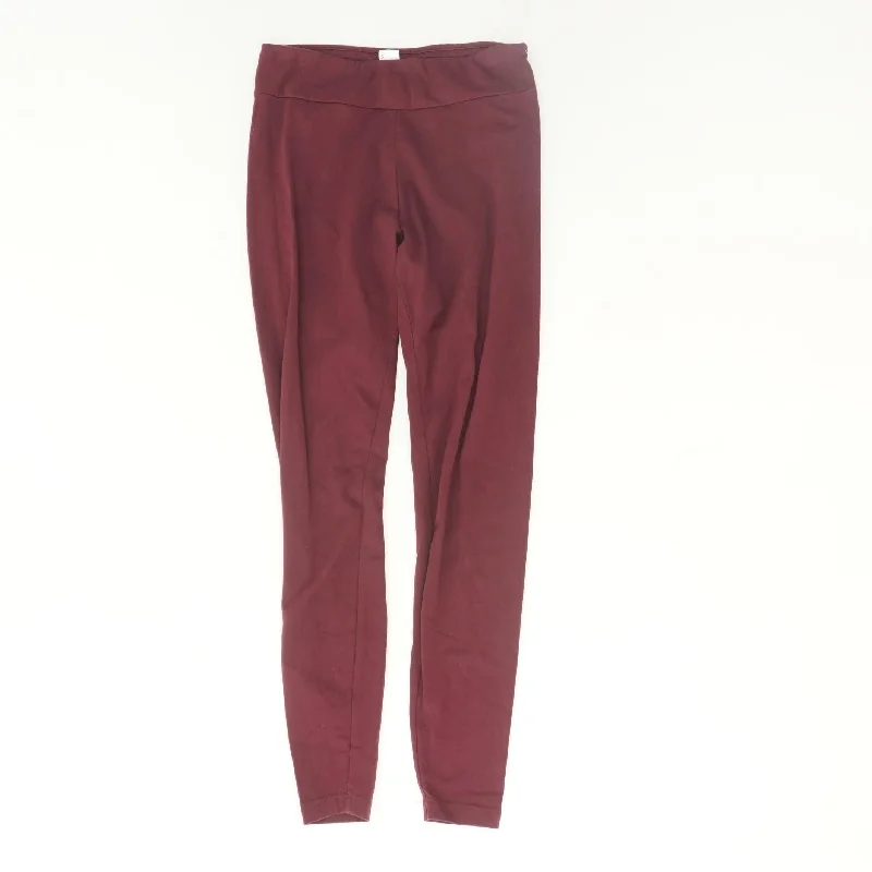 Burgundy Solid Leggings Fashionable Full-Length Active Leggings