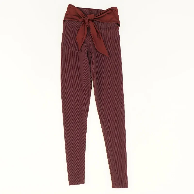 Burgundy Solid Leggings Comfortable Sports Performance Tights