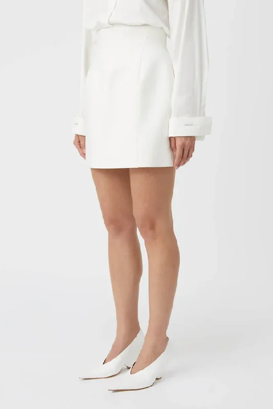 Boyd Mini Skirt Soft White high slit skirt