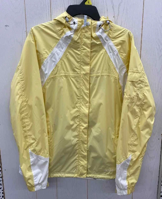 Columbia Yellow Womens Size L Jacket (Outdoor) Hoodie Zip-Up Jacket Button-Up Jacket