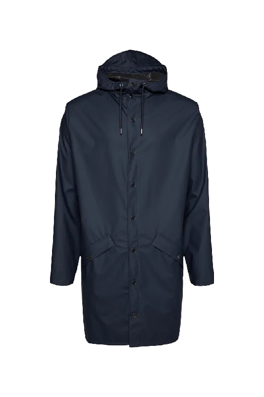 Rains Navy Long Jacket Anorak Shell Jacket Lightweight Jacket