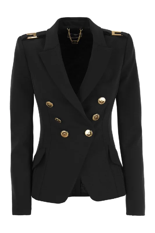 Crepe double-breasted jacket Jacket Blazer Coat