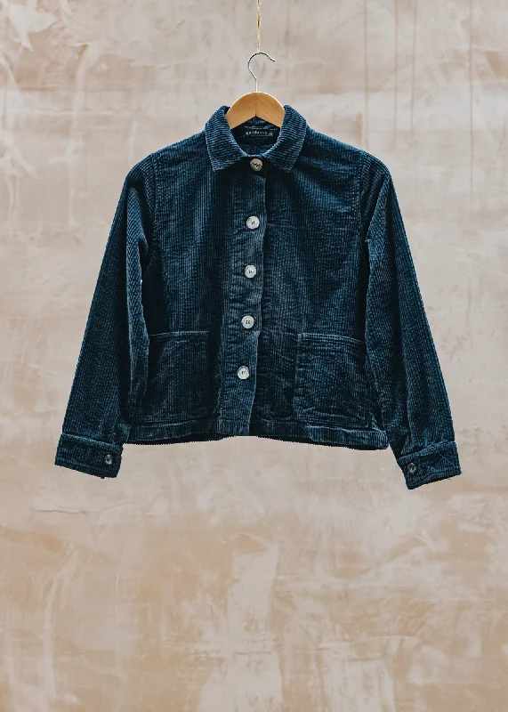Cropped Cord Jacket in Night Tailored Jacket Straight Jacket A-Line Jacket