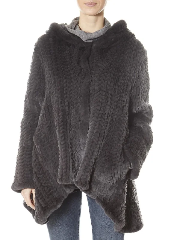 Dark Grey Asymmetric Knitted Rex Rabbit Jacket With Hood Striped Jacket Polka Dot Jacket Floral Jacket Dark Grey Asymmetric Knitted Rex Rabbit Jacket With Hood Striped Jacket Polka Dot Jacket Floral Jacket