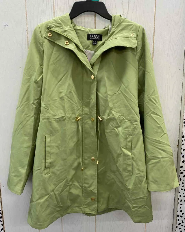 Dennis Basso Green Womens Size XS Jacket (Outdoor) Faux Fur Jacket Real Fur Jacket Shearling Jacket