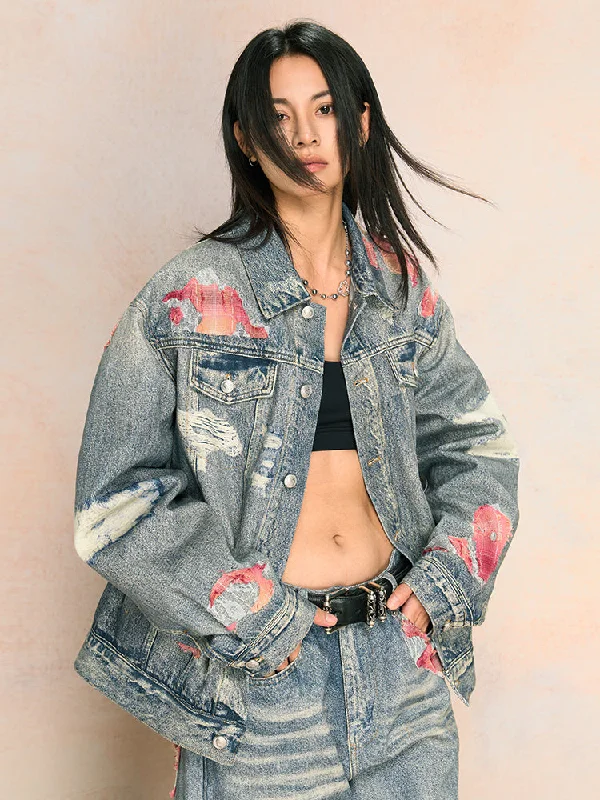 Elegant Evening Lace Printed Patchwork Denim Jacket Belted Jacket Elasticated Jacket Padded Jacket Elegant Evening Lace Printed Patchwork Denim Jacket Belted Jacket Elasticated Jacket Padded Jacket