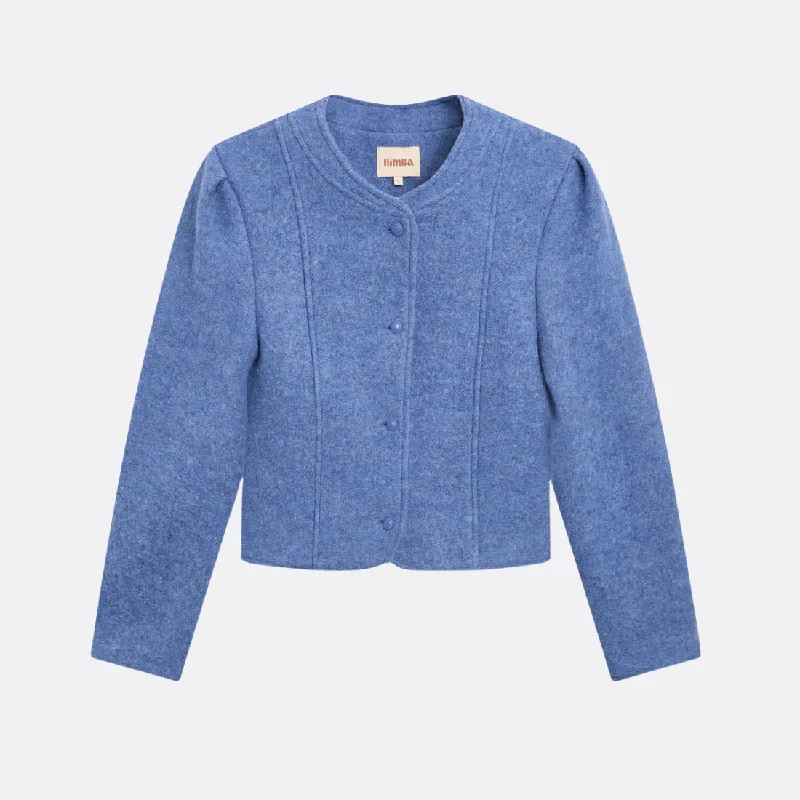 Kiwano Jacket Light A-Line Jacket Boat Neck Shawl Collar