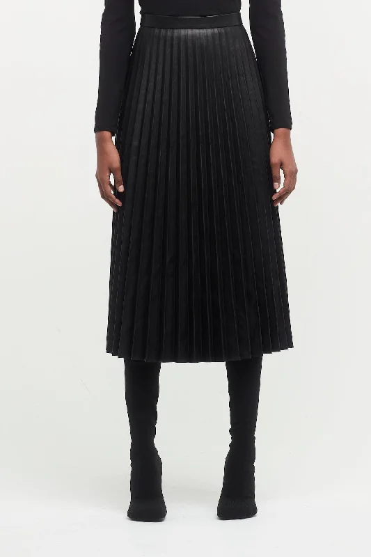 Balenciaga Pleated Leather Skirt lace skirt elegant