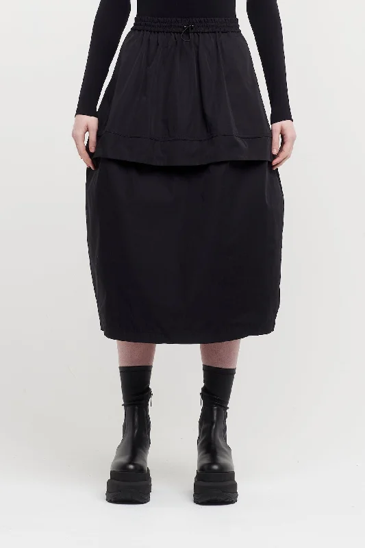 Melitta Baumeister Black Crunchy Taffeta Track Skirt chiffon skirt lightweight