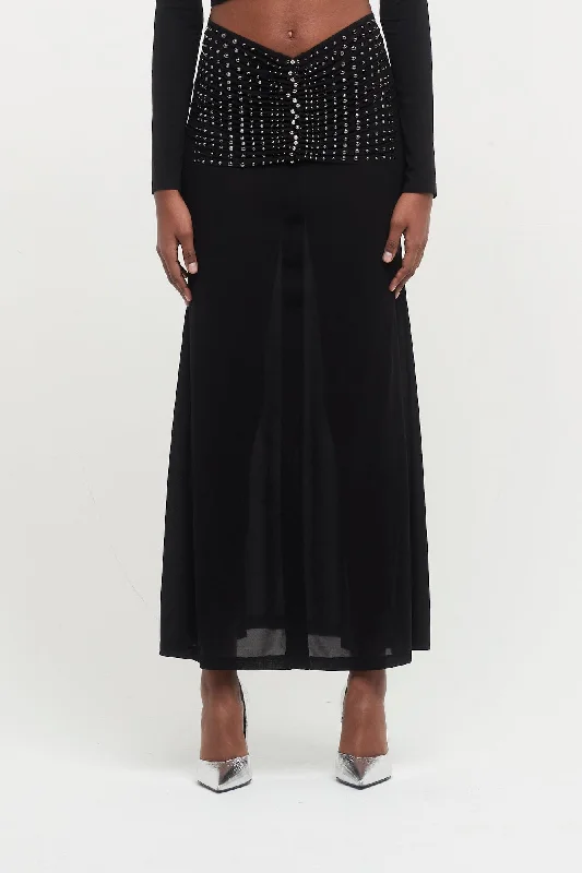 Rabanne Studded Skirt velvet skirt rich