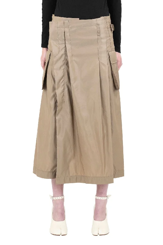 Sacai Nylon Twill Skirt velvet skirt plush