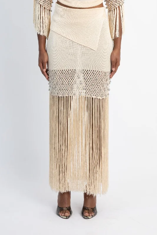 Rabanne Knit Skirt in Nude chiffon skirt delicate