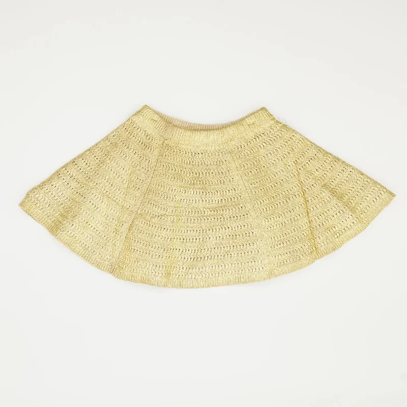 Gold Solid Mini Skirt denim skirt classic