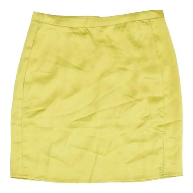 Green Solid Mini Skirt ribbed skirt waist