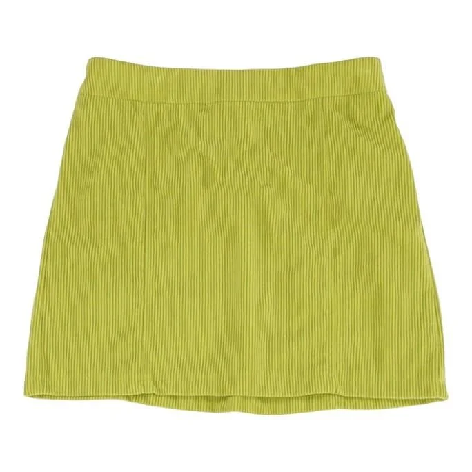 Green Solid Mini Skirt athletic skirt fit