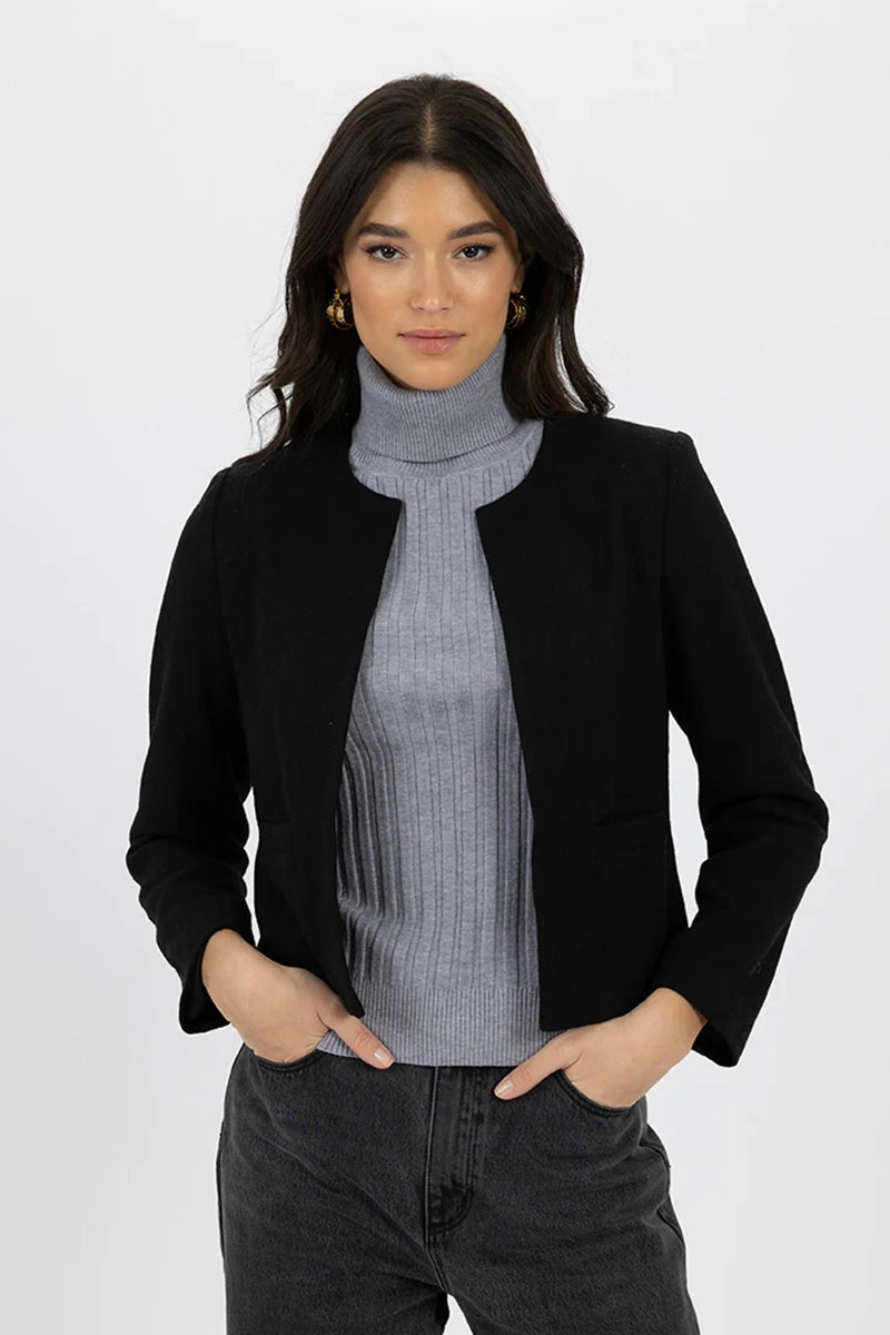 Humidity Women's Brooklyn Jacket in Black Mesh Jacket Canvas Jacket Denim Jacket