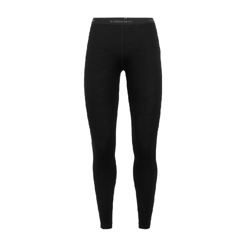 Icebreaker Women's Merino 260 Tech Thermal Leggings Black Stylish High-Waisted Leggings