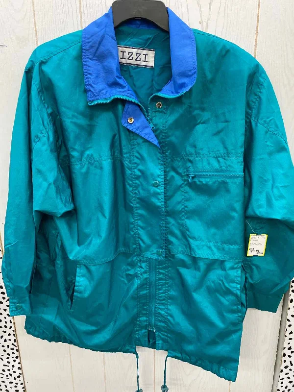 IZZI Teal Womens Size L Jacket (Outdoor) Tailored Jacket Straight Jacket A-Line Jacket