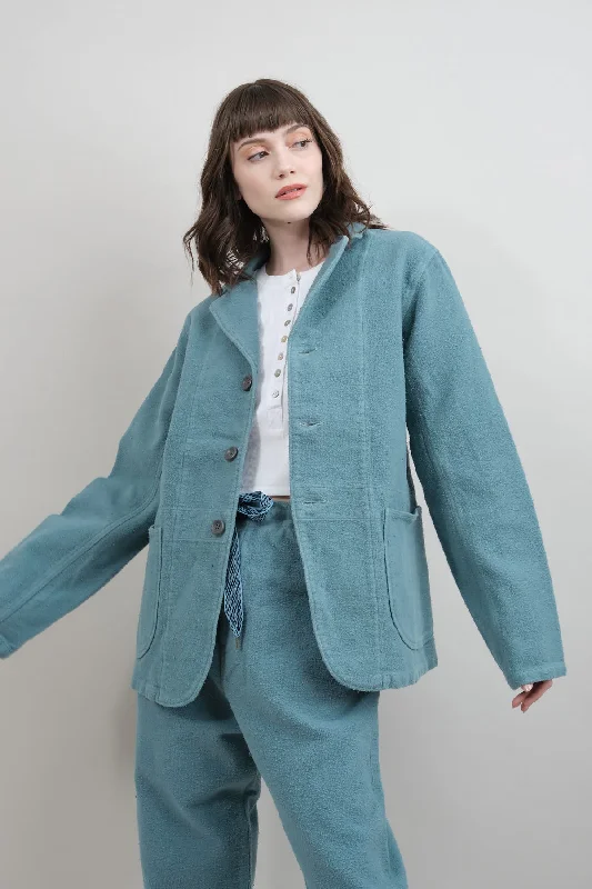 Napped Heat-Corduroy HOSPITAL Jacket Snapped Jacket Toggled Jacket Drawstring Jacket