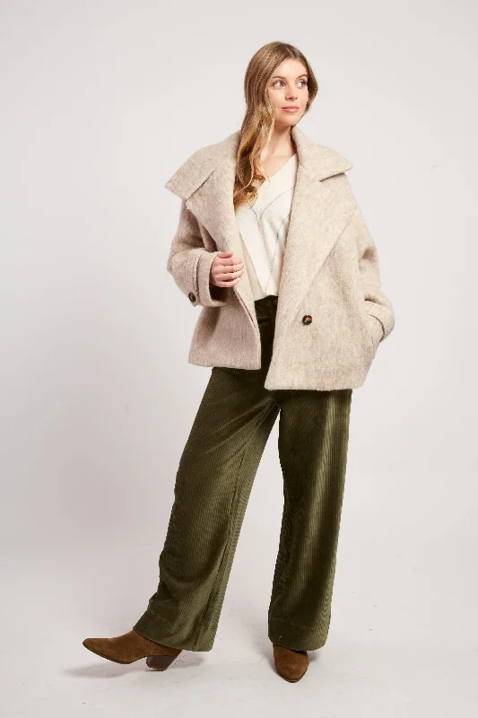 Lilas Jacket Beige melange Collared Jacket Crew Neck Jacket Turtle Neck Jacket