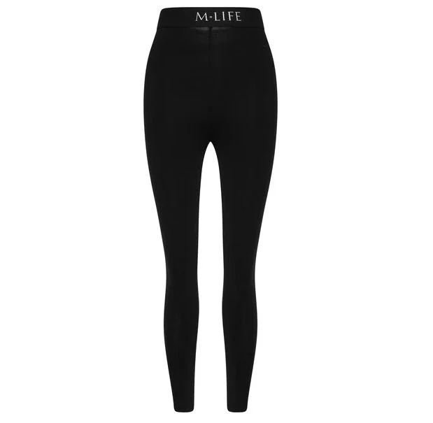 Branded Leggings - Black Fashionable Lacy Detail Leggings