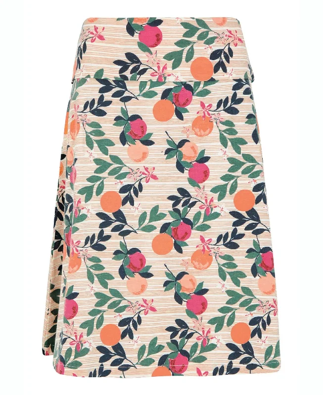 Malmo Organic Printed Jersey Skirt - Cantaloupe cashmere skirt fine