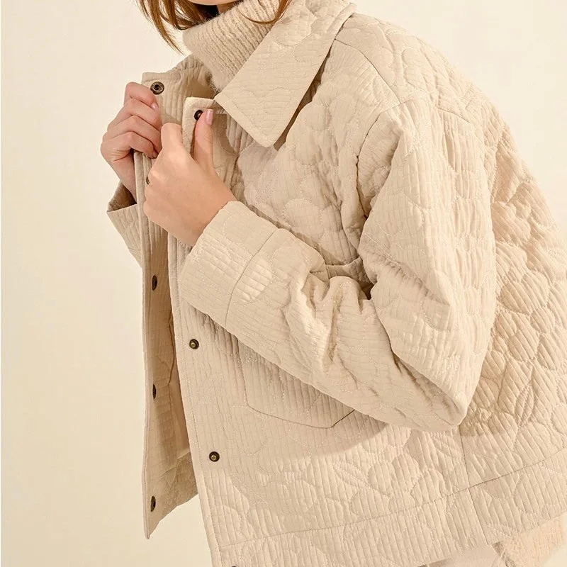 Molly Bracken Cream Woven Jacket Elasticated Jacket Padded Jacket Insulated Jacket