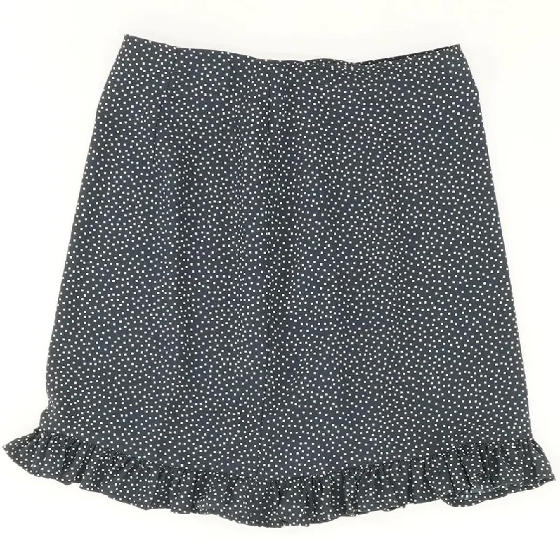 Navy Polka Dot Mini Skirt leather skirt durable