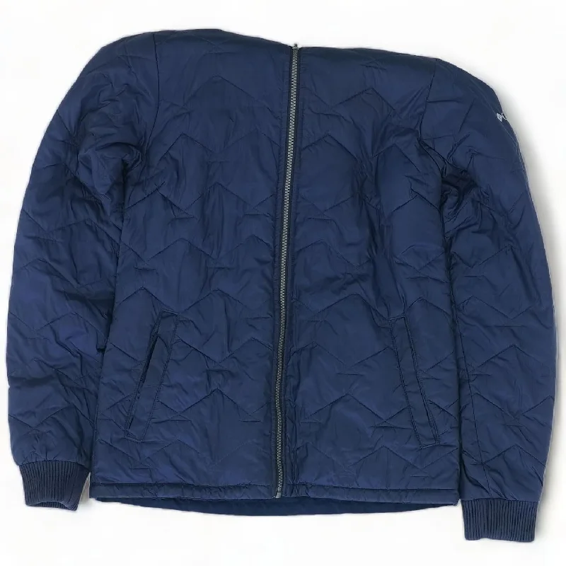 Navy Puffer Reversible Jacket Faux Fur Fabric Real Fur Fabric Shearling Fabric