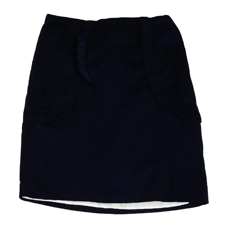 Navy Solid Midi Skirt high waist skirt