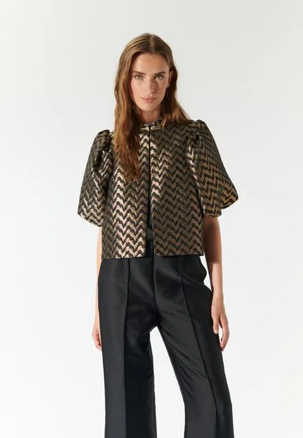 Oliviadea Jacquard NS-Jacket with volume sleeves Cardigan Sweater Pullover