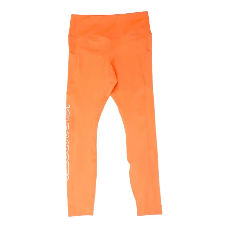 Orange Solid Leggings Fashionable Embroidered Detail Leggings