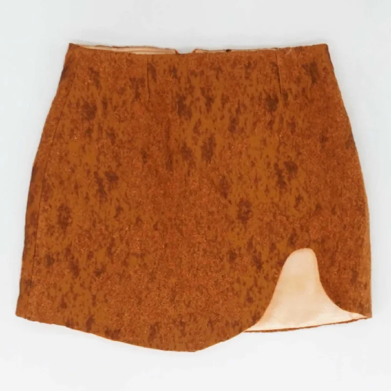 Orange Solid Mini Skirt lightweight skirt design