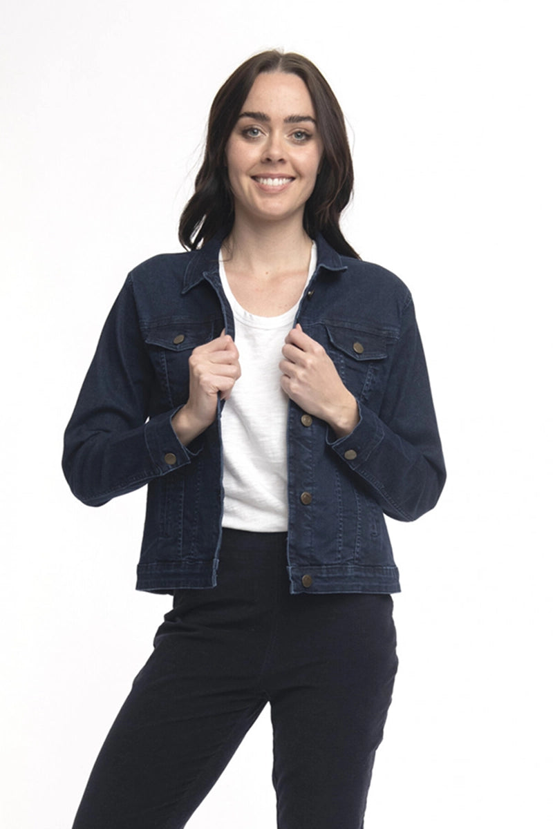 Orientique Denim Jacket Collar in Dark Insulated Jacket Fitted Jacket Loose Jacket