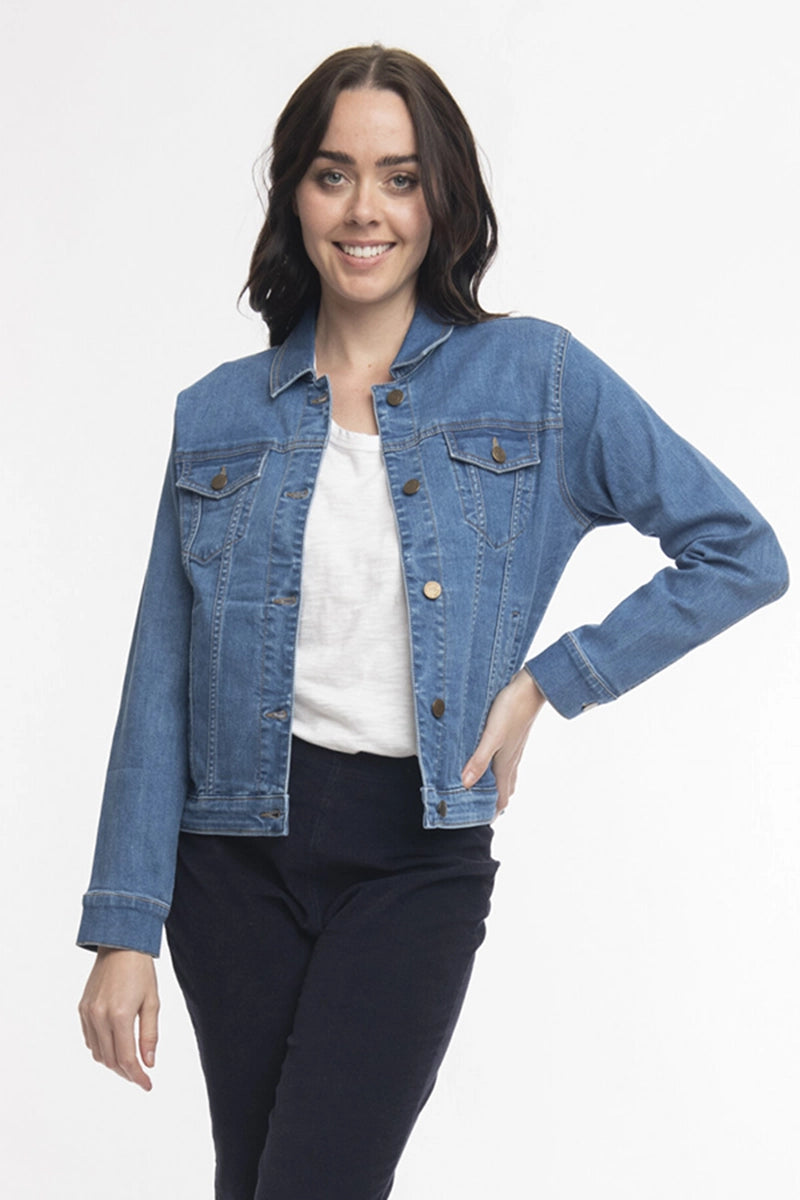 Orientique Denim Jacket Collar in Washed Blue Belted Jacket Elasticated Jacket Padded Jacket Orientique Denim Jacket Collar in Washed Blue Belted Jacket Elasticated Jacket Padded Jacket