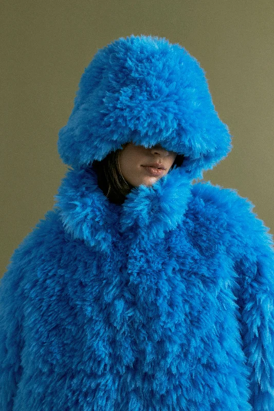 Oversized Anorak Jacket Diva Blue Cardigan Sweater Pullover