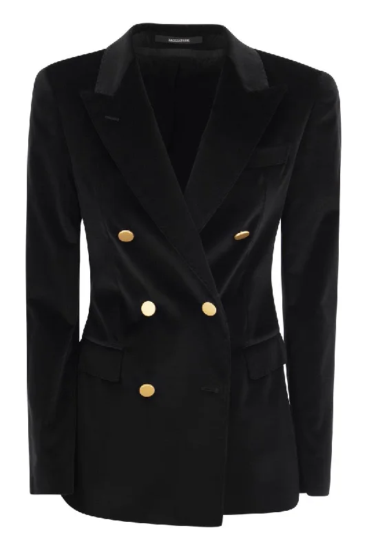 PARIS - Velvet jacket Zippered Front Buttoned Front Snap Front