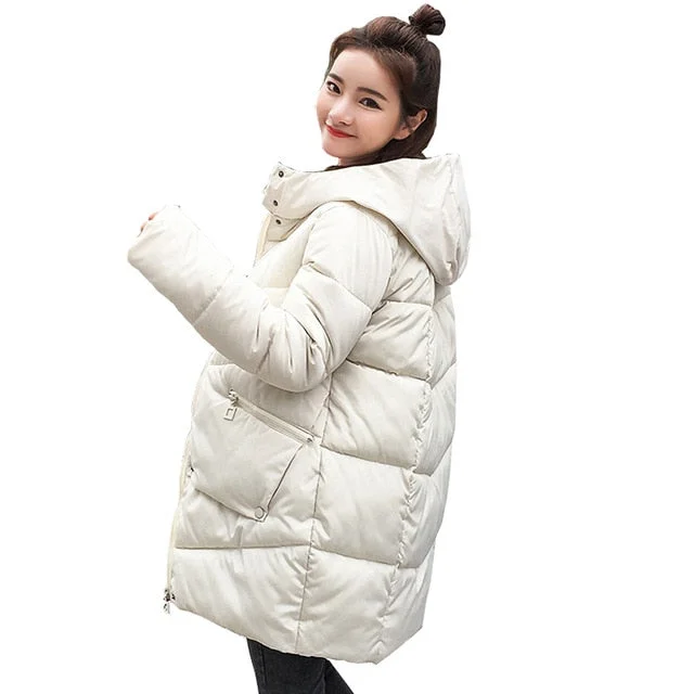 Parka Women Winter  Women Jacket Hooded Coats Snapped Jacket Toggled Jacket Drawstring Jacket