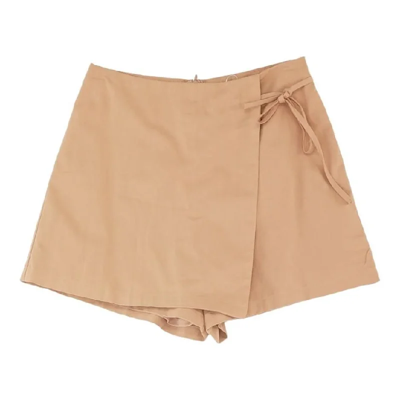 Peach Solid Skort Skirt chiffon skirt airy