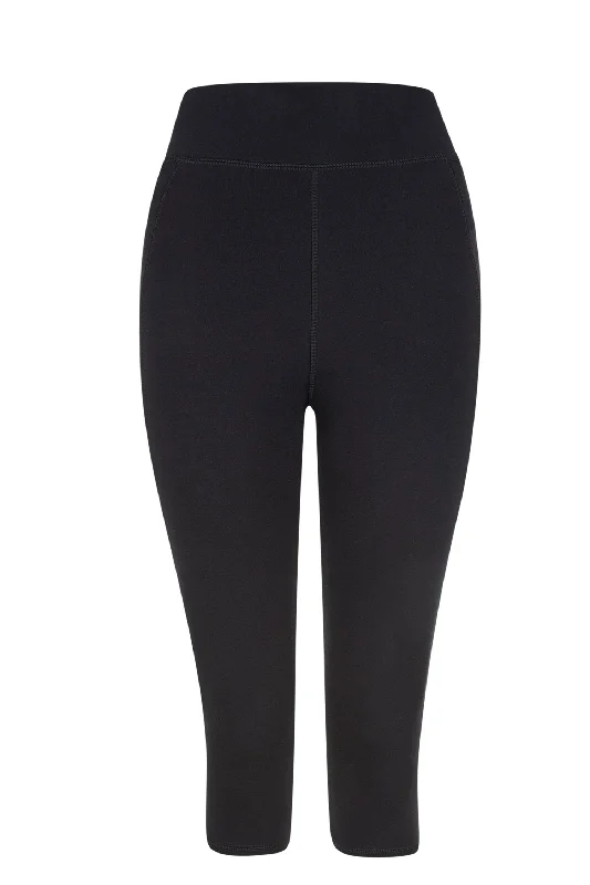 New Yoga Cropped Leggings - Black Cozy Bootcut Leggings
