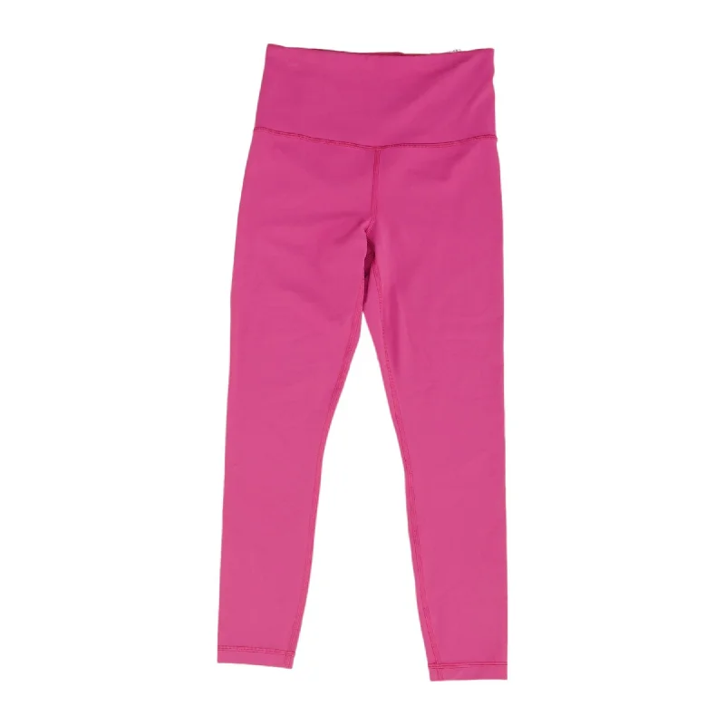 Pink Solid Leggings Comfortable Leggings with Pockets