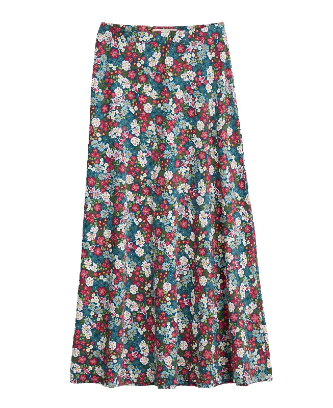 Rose Jersey Skirt - Flowery Painting Light Squid linen skirt natural