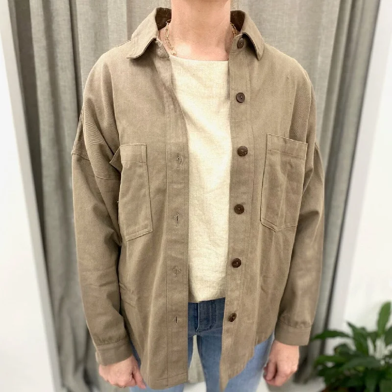 Somebody's Story Utility Jacket - Coffee Fitted Jacket Loose Jacket Oversized Jacket